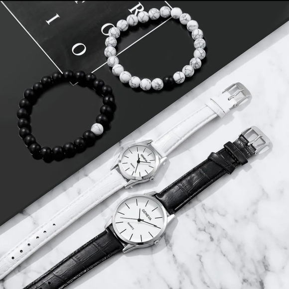 4pcs of 2 whatch with bead bracelets couple - Picture 3 of 3